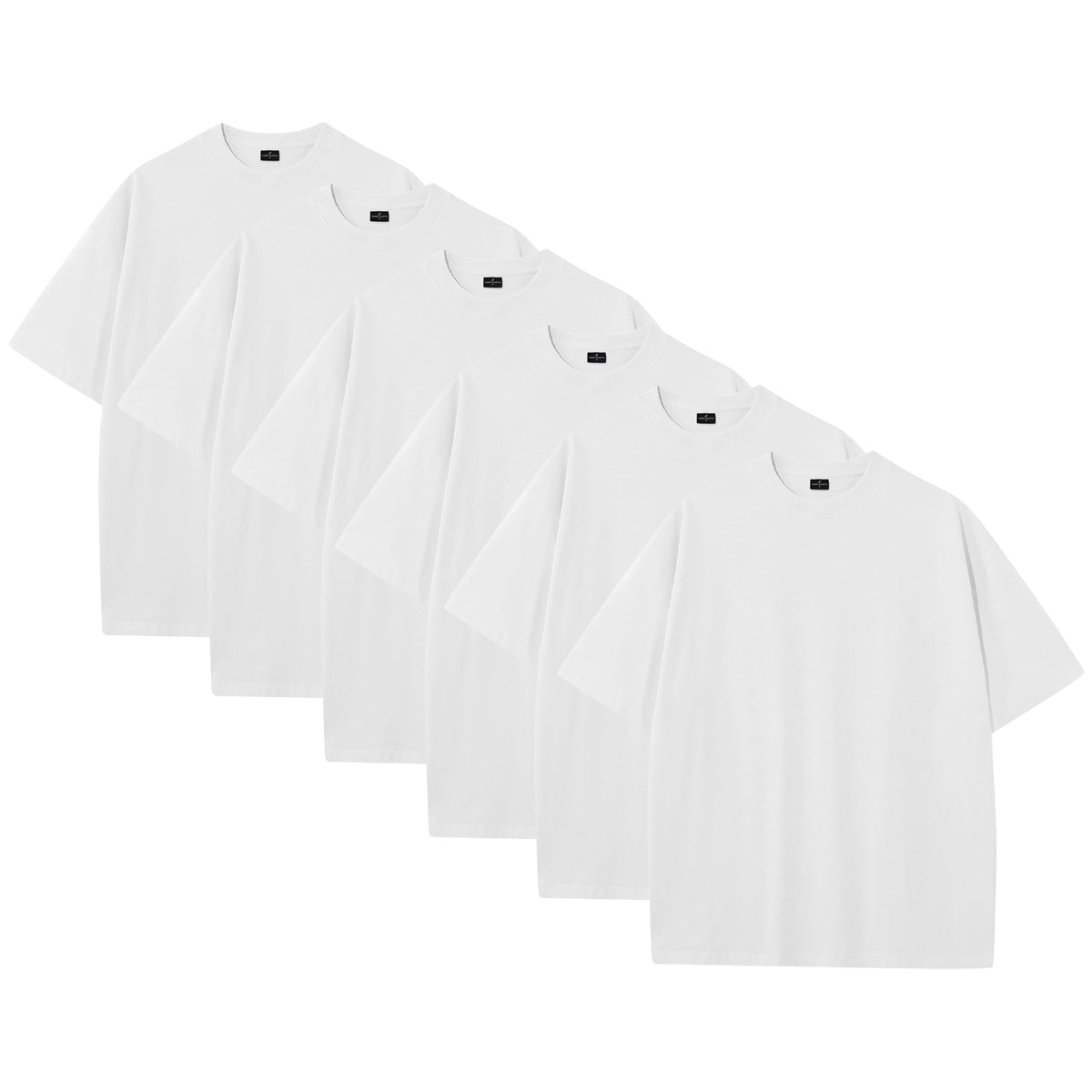 All White 6-Pack - 275GSM Heavy Loose Fit T-Shirt